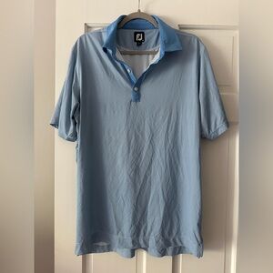 FootJoy Blue Checkered Short Sleeve Polo Shirt